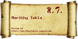 Maróthy Tekla névjegykártya