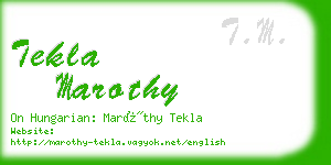 tekla marothy business card